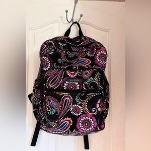 Vera Bradley Paisley Backpack - Black and Pink